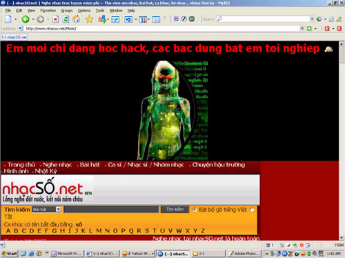 Website nhacso.net bị hacker tấn công