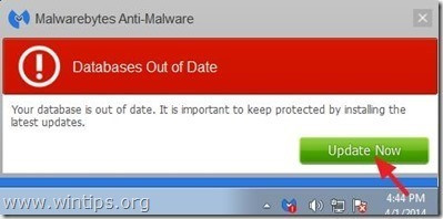 Quét và làm sạch máy tính của ban với Malwarebytes Anti-Malware
