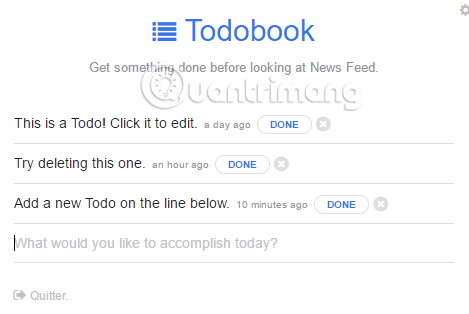 Giao diện danh sách công việc Todobook