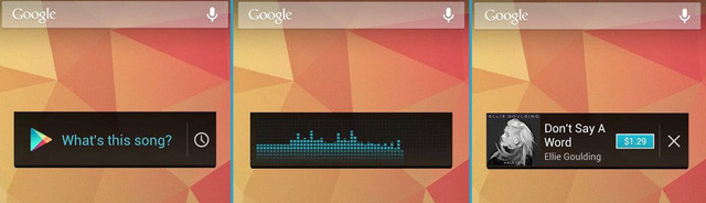Google Sound Search widget hoạt động như ứng dụng Shazam 